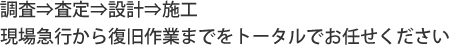 自己現場の復旧はお任せください